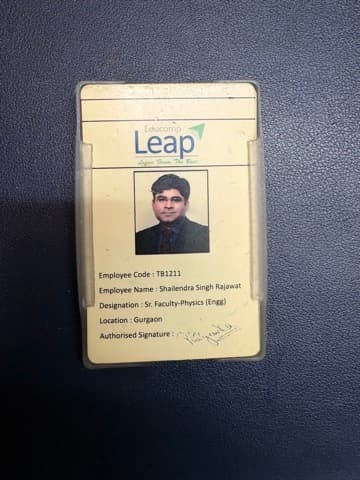 Educomp Leap faculty ID card — Shailendra Singh Rajawat, Sr. Faculty Physics